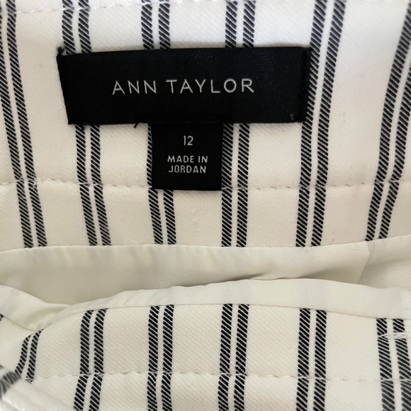 Ann Taylor Cream Striped Belted Skirt - Picture 4 of 5